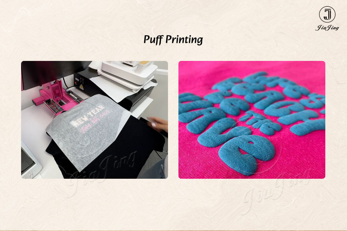 puff printing process for custom shirt